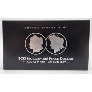2023 Reverse Proof Morgan & Peace Silver Dollar 2-Coin Set US Mint Boxing + CoA